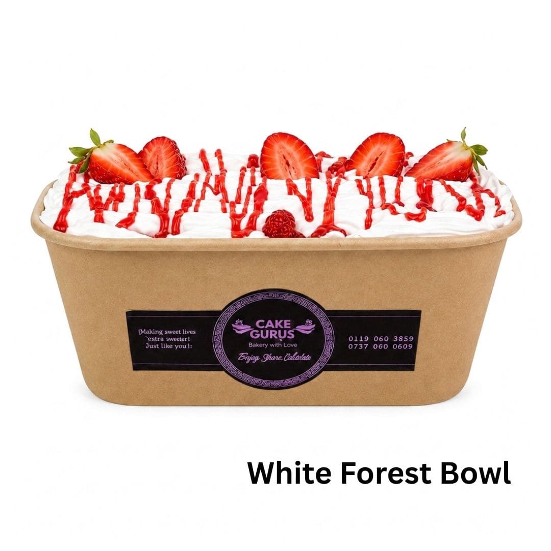 White Forest Bowl by Cake Gurus Ruaka – vanilla sponge, fresh cream and strawberries, same-day cake delivery in Ruaka