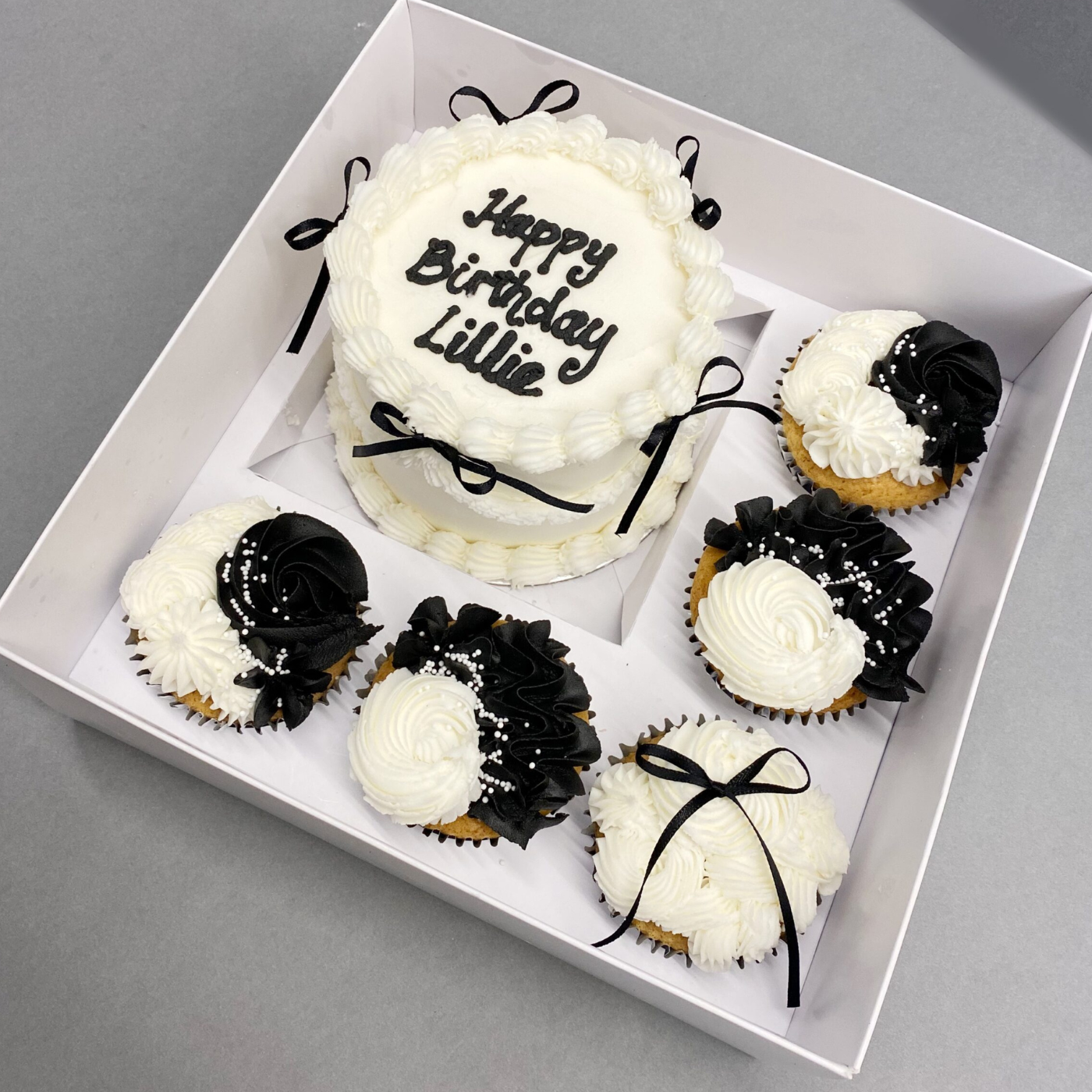 White Forest Bento Cake