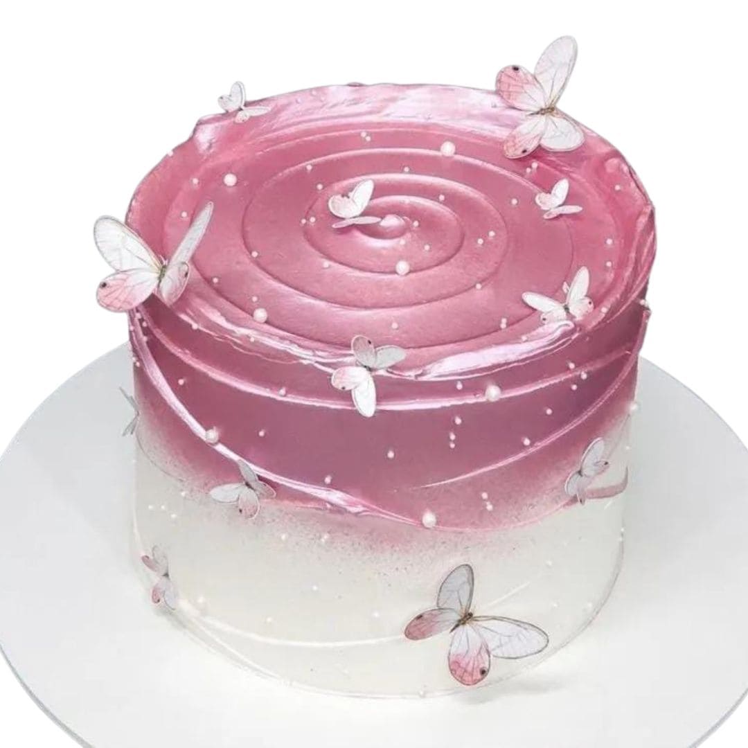 1.5kg Marble Orange birthday cake with personalised topper and elegant decoration by Cake Gurus in Ruaka, Kenya